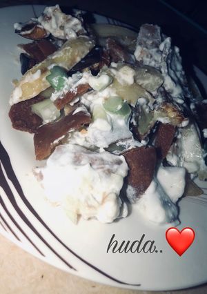 صورة لوصفة سلطة بطاطس وباذنجان..❤️