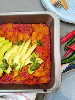 Una foto de Enchilada vegana