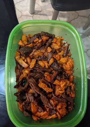 Foto resep Daging sapi & daging ayam goreng kering