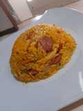 Arroz con pollo y salchichas a mi manera