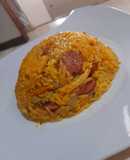 Arroz con pollo y salchichas a mi manera