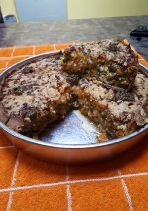 Una foto de Tarta de zapallitos y zanahorias