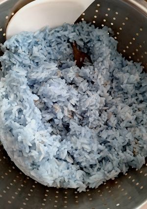 Foto resep Nasi gurih bunga telang