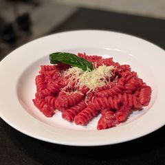 A picture of Beetroot pasta.