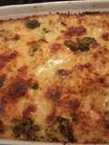 Spaghetti squash cheesey Chicken bake