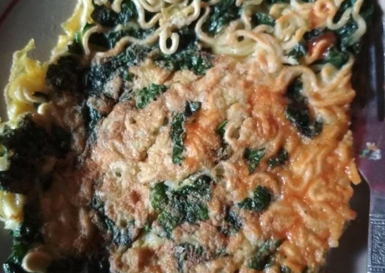 Resep Telur Dadar Mie Bayam, Lezat Sekali