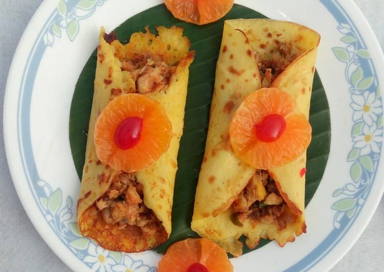 Step-by-Step Guide to Prepare Tasty Orange pancake with chicken masala