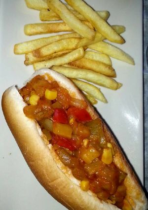 Una foto de Bocadillo veggie (vegano)