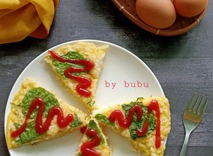 Foto resep Pizza rice spinach ala2 bubu 💚