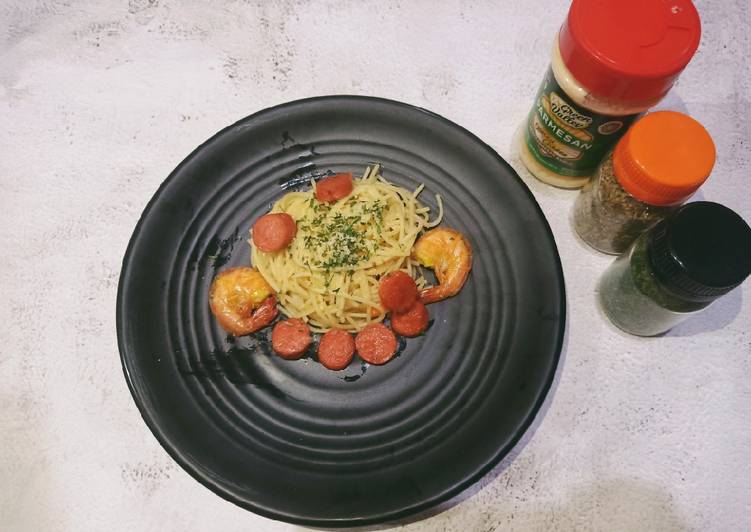 Cara Mudah Membuat Spaghetti aglio é olio, Mudah Banget