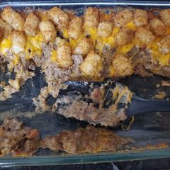 A picture of Tater tot casserole my way.