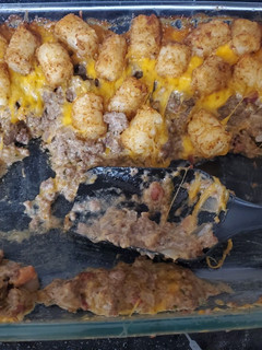 A picture of Tater tot casserole my way.
