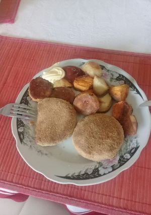 Una foto de Milanesas de berenjena al horno