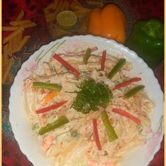 A picture of Mayocheese pasta salad.