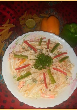 A picture of Mayocheese pasta salad.