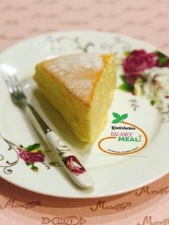 Hình của món Japanese Cotton Cheese Cake (JCC) - Bánh pho mai Nhật Bản.