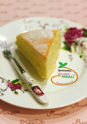 Hình của món Japanese Cotton Cheese Cake (JCC) - Bánh pho mai Nhật Bản.