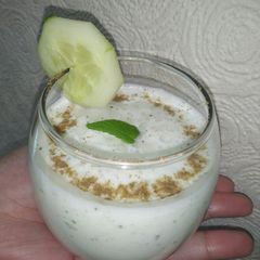A picture of Cucumber Mint Lassi.