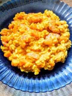 Une photo de Risotto potimarron et crevettes