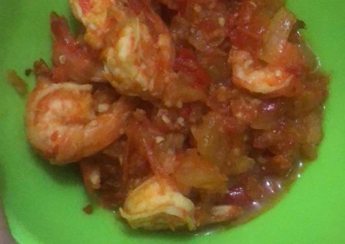 Udang sambal asam manis ukuran sendok