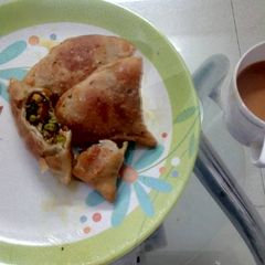 A picture of Cauliflower & peas Samosa.