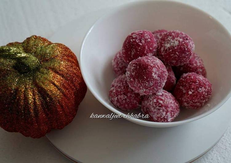 Beetroot coconut  laddu