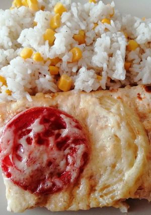 Csirkemell tojásos, tejfölös masszában sütve recept fotója
