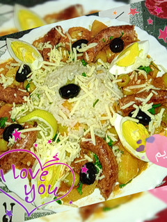 صورة لوصفة بطاطا كوشة بالأرز و المرڨاز