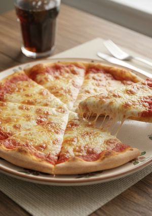 Una foto de Pizza de queso