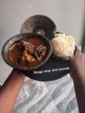Banga Soup with Pounded Yam