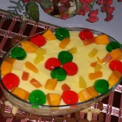 A picture of 🍌🍇🍊 Fruit custard🍌🍍🍇.