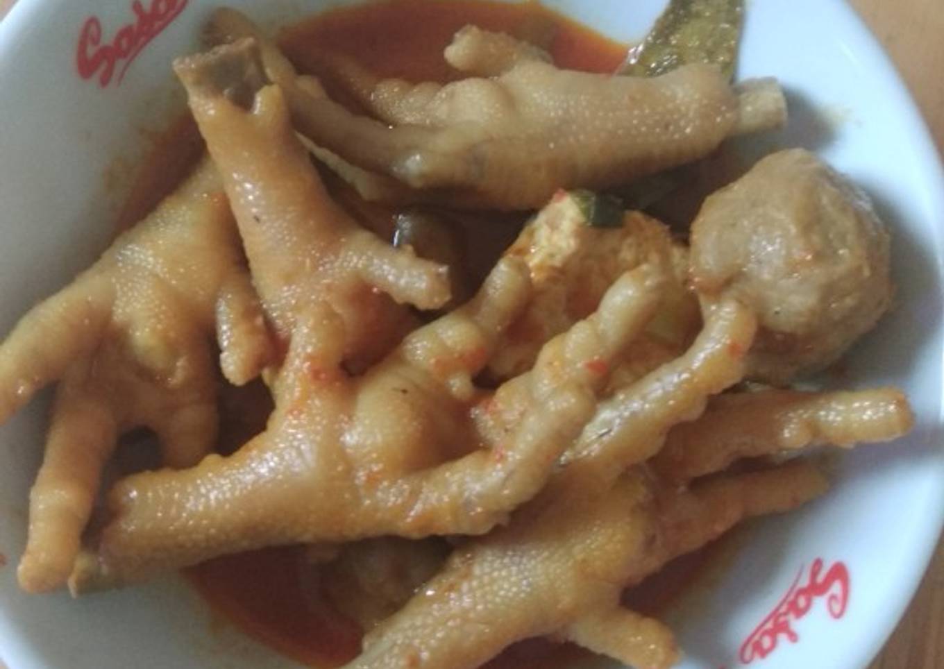 Ceker bakso rica rica pedas