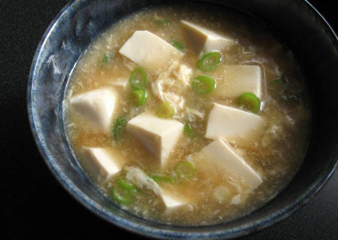 Silken Tofu & Egg Soup Recipe by Hiroko Liston - Cookpad