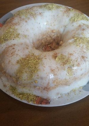 صورة لوصفة كعكة مهلبيه مع جوز حشوة بسكويت