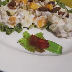 Mango chicken cream salad A picture of Mango chicken cream salad.