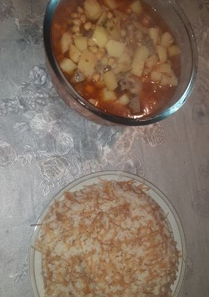 صورة لوصفة يخنة البطاطا بلحم البقر والحمص 👩🍳👩🍳