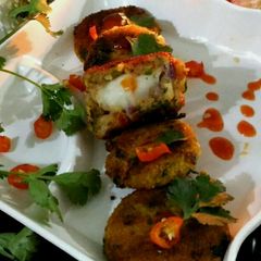 A picture of Rawa and potato Cheesey Tikki.