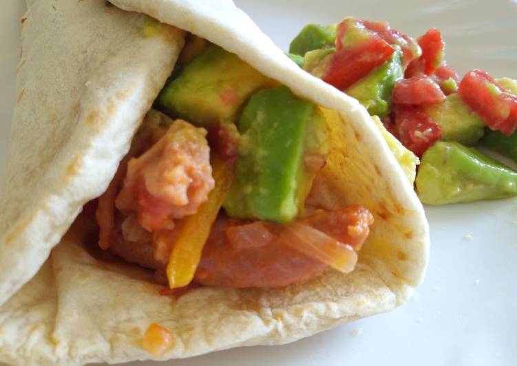 Recipe of Favorite Sausage and avocado salad tortillas