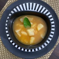 A picture of Sweet potato in orange juice.