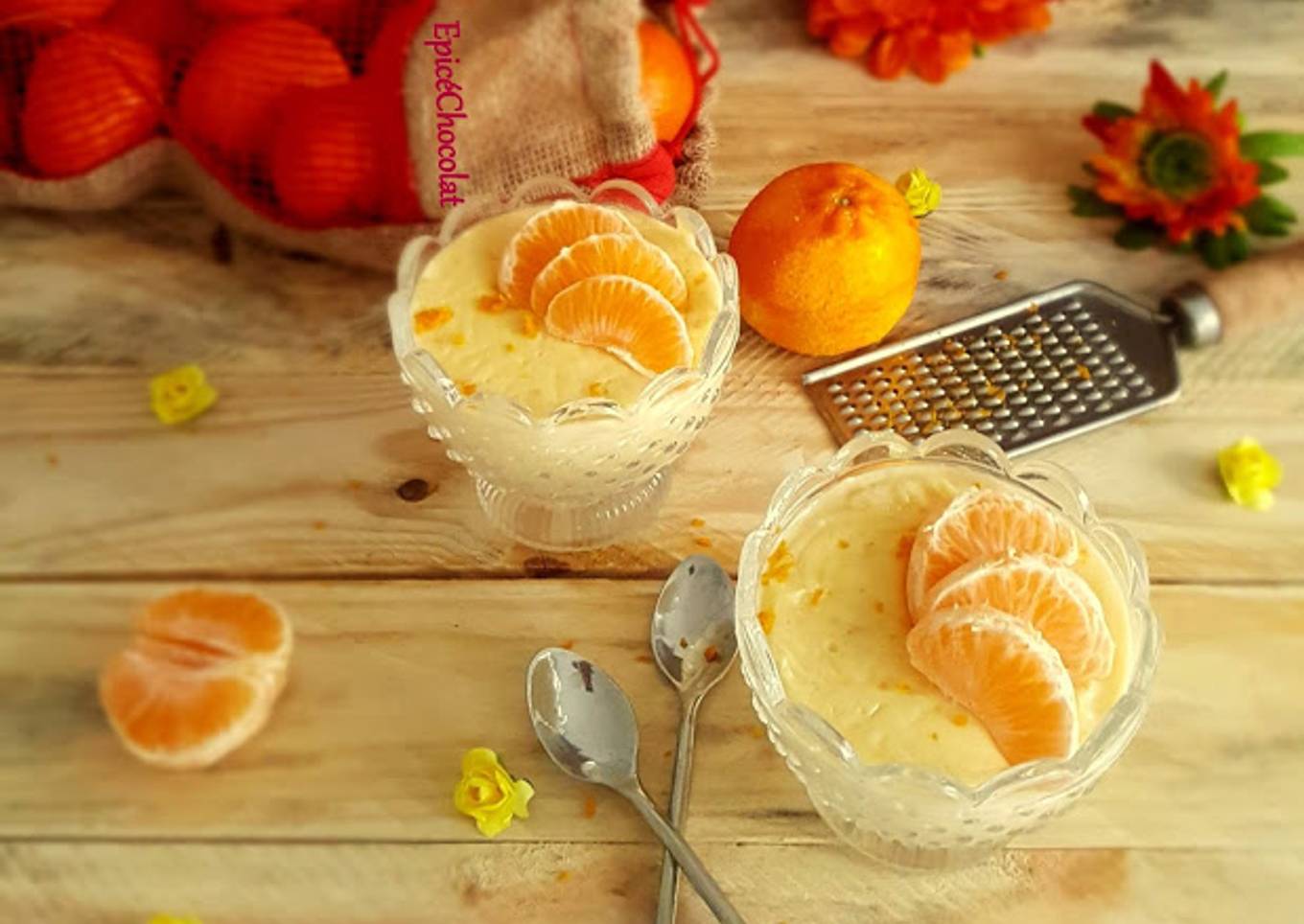 Petits pots de crème a la clémentine