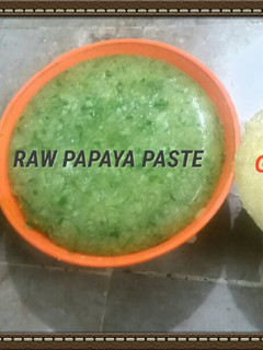 A picture of Ginger,Garlic and Raw Papaya Paste.