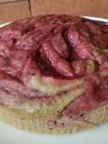 Torta de banana🍌 y mora🍒 marmoleada sin huevo y sin horno🧁🍒🍯