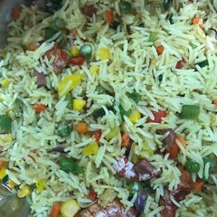 A picture of Asian fried rice.