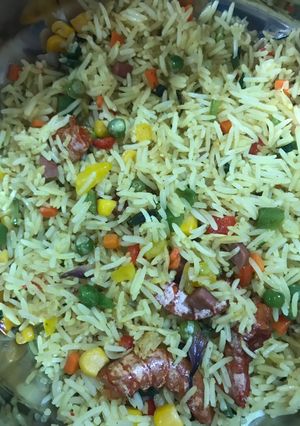 A picture of Asian fried rice.