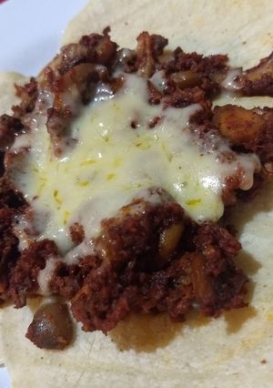Una foto de Guisado de champiñones con chorizo
