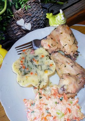Zdjęcie przepisu Skrzydełka w sosie koperkowym.