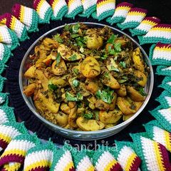 A picture of Methi Baby Potatoes Dry sabzi.