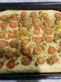 Focaccia con tomates cherry, aceitunas y orégano 🇮🇹
