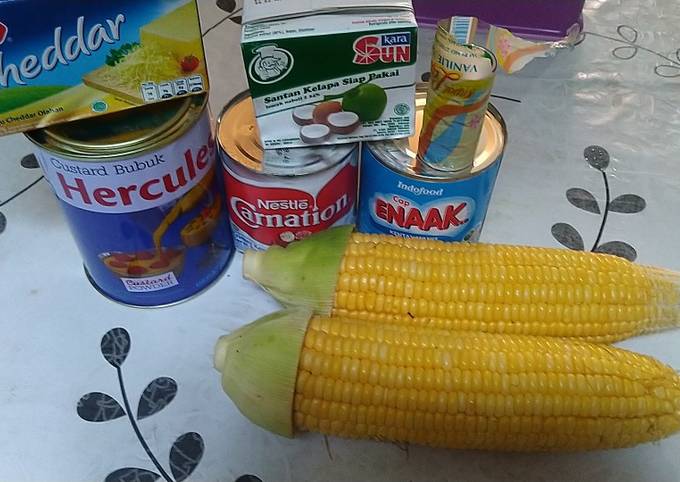 Puding herculas jagung manis keju corn flakes