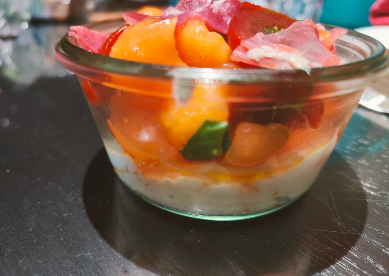 Salade melon tomates ricotta